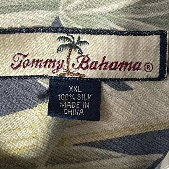 Tommy Bahama Bamboo Palm Print Silk Shirt Sz XXL - Picture 4 of 5